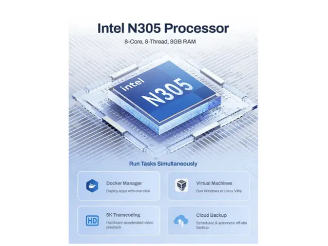 TerraMaster F4-425 Pro NAS 4-Bay Intel Core i3-N305 8 GB DDR4 5GbE