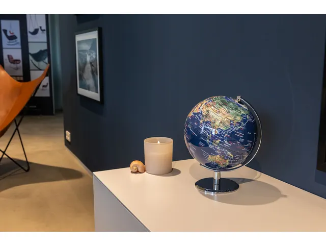 TROIKA Wereldbol Lunar 20cm Chroom Blauw-Groen