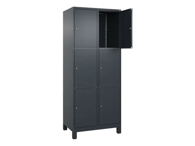 lockerkast,HxBxD 1950x800x500mm,2x3vakken,vak B 400mm,cil.-slot,voeten