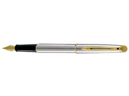 Vulpen Waterman Hémisphère Stainless Steel GT Fijn Blauwe inkt