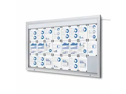Outdoor mededelingenbord 24x A4 met logopaneel LED verlicht