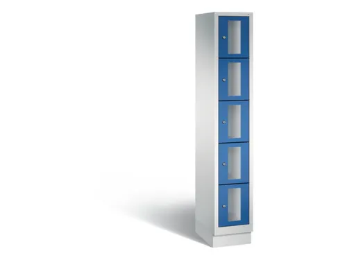 Lockerkast 1800x320x500mm 1x5 vakken Cilinderslot, Sokkel, RAL5010