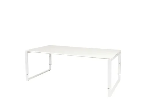 Domino Plus Vergadertafel Hoogte Instelbaar 200x100 Grijs 25mm Wit