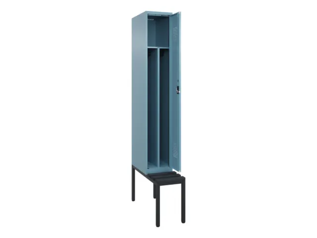 locker met bank,voor scheiding van kleding,HxBxD 2120x300x815mm,1vak