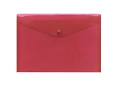 Enveloptas Foldersys A4 PP transp rood Doorzichtbaar envelop met druk