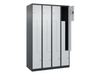Z-garderobekast,HxBxD 1850x1200x500mm,vak B 150/300mm,cil.-slot - 2
