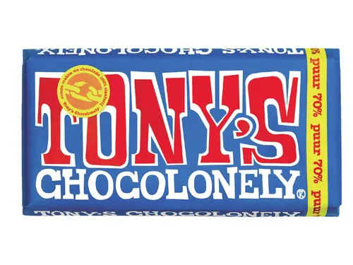 Chocolade Tony's Chocolonely reep 180gr puur