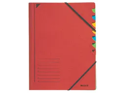 Sorteermap Leitz 3907 A4 7 Vaks Rood karton