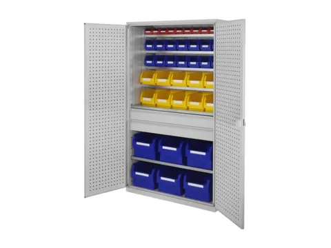 Ruime Bakkenkast 1950x1130x590mm 2laden 40 Magazijnbakken Geperf