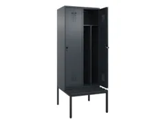 locker met bank,voor scheiding van kleding,HxBxD 2120x800x815mm,2vak