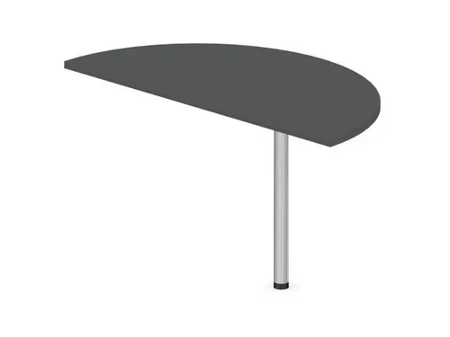 aanbouwtafel,i.h.v.,HxBxD 720-840x1200x600mm,halfrond,MS-donkergrijs