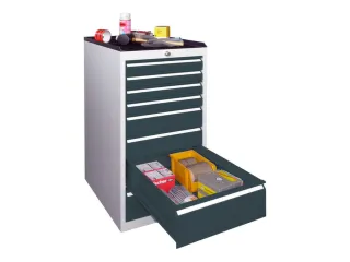 ladekast HxBxD 1000x500x600mm 8laden slot RAL7035 front RAL7016 - 2