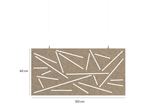 Akoestisch plafondpaneel met patroon uitsnede 60x120cm Zand