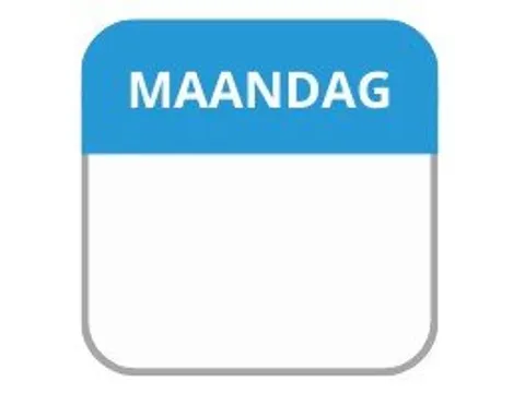 LabelLORD PL Dagetiket Maandag 25x25mm Blauw Flushlabel 1000 stuks