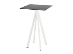 statafel,HxBxD 1090x700x700mm,rechthoekig,4voeten wit,blad HPL zwart