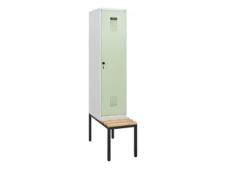 locker met bank,HxBxD 1950x400x815mm,1vak,vak B 400mm,draaigrendel - 2