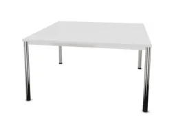 vergadertafel HxBxD 74x140x140cm vierkant 4voeten verchroomd Bl-wit