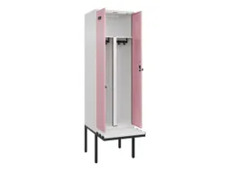 PBM-locker met bank,HxBxD 2120x600x815mm,2vak,vak B 300mm,draaigrendel