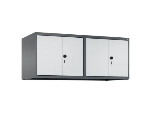 opzetkast,v. locker,4vak.,vak B 300mm,HxBxD 500x1200x500mm,vleugeldeur