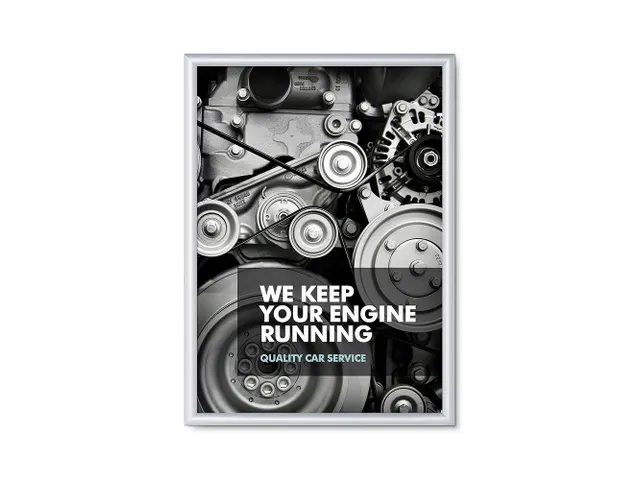 Kliklijst 50x70cm Rechte hoeken 25mm Brandwerend Zilver