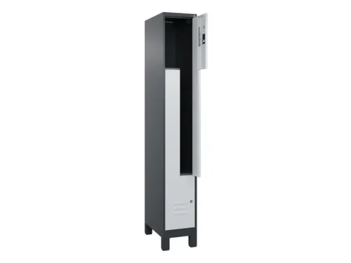 Z-garderobekast,HxBxD 1950x300x500mm,vak B 150/300mm,cil.-slot,voeten
