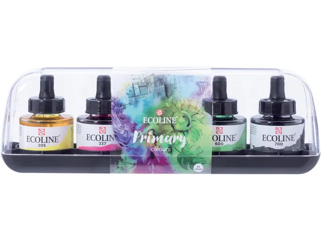 Ecoline waterverf, 30 ml, 5 primaire kleuren