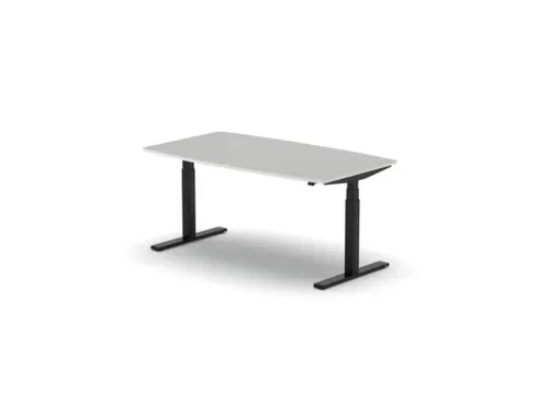 Elektrisch Ihv Vergadertafel Vatvorm 1600X800Mm Zwart+ grijs Blad