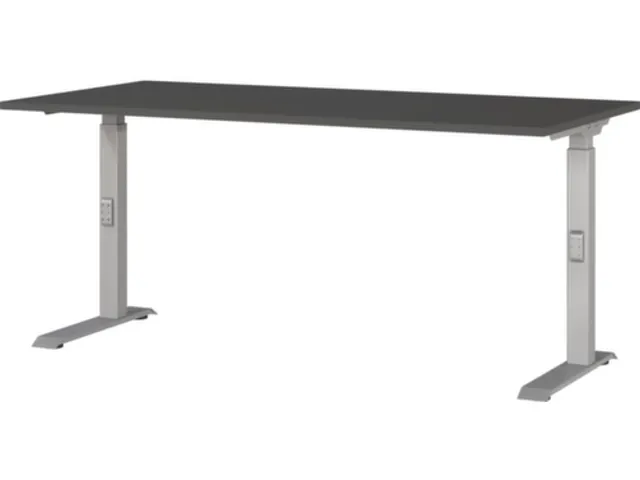 In hoogte verstelbaar bureau,HxBxD 680-910x1600x800mm,blad grafiet