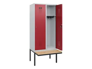 locker met bank,HxBxD 1950x800x815mm,2vak,vak B 400mm,cilinderslot - 1