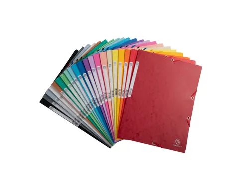 Elastomap A4 glanskarton 3 kleppen Assorti felle kleuren