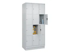lockerkast,HxBxD 1950x900x500mm,3x4vakken,vak B 300mm,cil.-slot,sokkel
