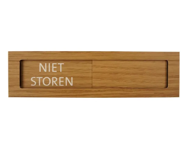 Premium Schuifbord Houtlook Niet Storen 150x40mm