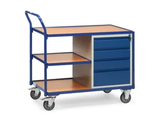 kastwagen,draagverm. 250kg,laadvl. LxB 1000x600mm,RAL5007,4laden - 1