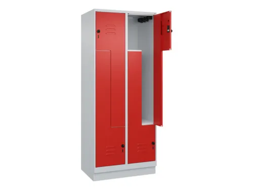 Z-garderobekast,HxBxD 1950x800x500mm,vak B 200/400mm,draaigrendel