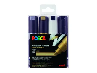Verfstift Posca PC8K Brede punt 8mm schuin 4 st assorti - 1