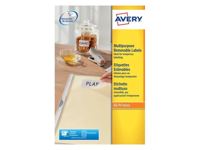 Etiket Avery L4733REV-25 99.1X139mm Afneembaar Wit 100 Stuks
