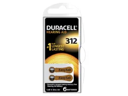 Batterij Duracell Hearing DA312 Ø7,9mm 180mAh 6 stuks