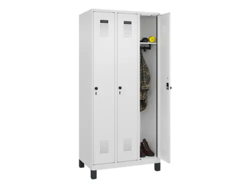 locker,HxBxD 1950x900x500mm,3vak,vak B 300mm,draaigrendel,voeten