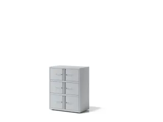 lockerkast,HxBxD 1000x800x470mm,1x6vakken,cil.-slot,sokkel - 1