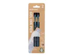 Gelschrijver Econovo 0.7mm blauw en zwart blister à 2 stuks