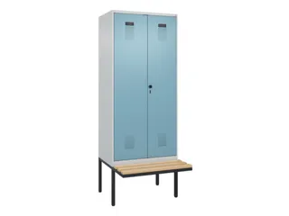 locker met bank,voor scheiding van kleding,HxBxD 2120x800x815mm,2vak - 2