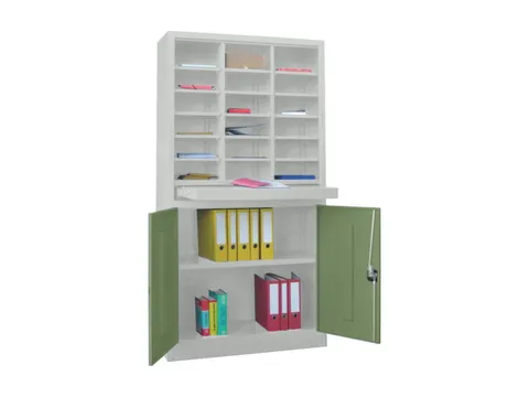 Postsorteerkast Met Deuren 1950x1000x400mm 3x6 Ral7035 Front Ral6011