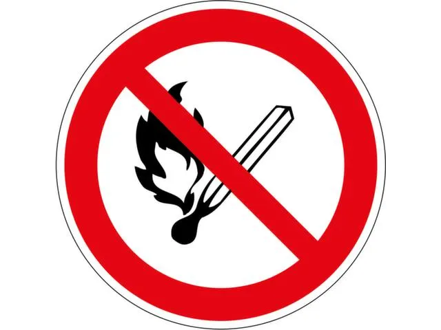 verbodsbord,geen open vlam,sticker,folie,standaard,Ø 200mm