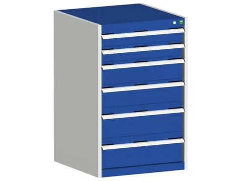 ladekast HxBxD 1000x650x650mm 6laden romp RAL7035 front RAL5010