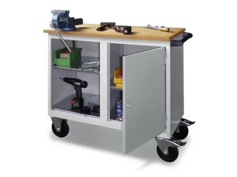 Werkplaatswagen 400kg Staalplaat 915x1090x600mm 1 Open Vak 1 Kast