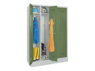 garderobekast,HxBxD 1850x1170x500mm,4vak,RAL7035,front RAL6011 - 2
