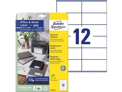 Universele Etiketten 105X48 Mm Wit Permanent