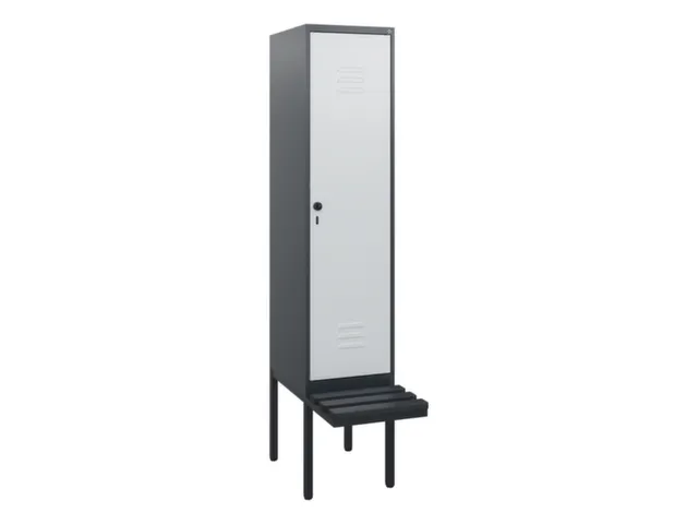locker met bank,HxBxD 1950x400x815mm,1vak,vak B 400mm,draaigrendel