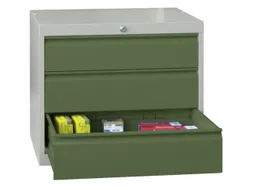 ladekast 600x715x600mm 3laden cilinderslot RAL7035 front RAL6011