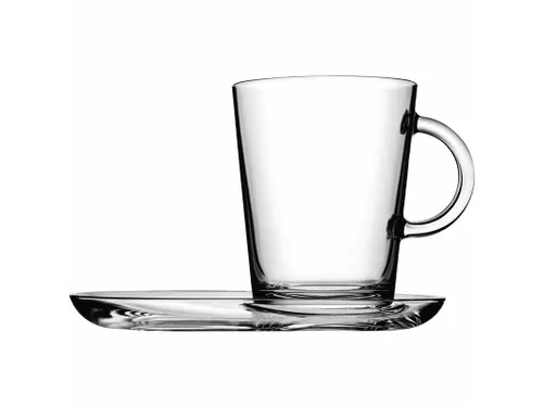 Theeglas en schotel Tribe ca 40cl Transp 2 set
